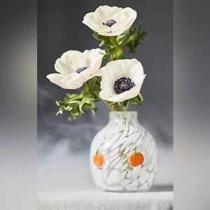 NWT Anthropologie Mystic Confetti Pumpkin Icon Glass Bud Vase